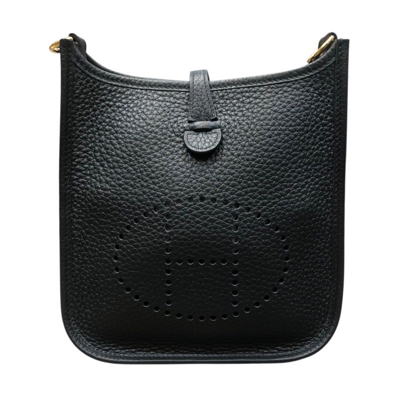 エルメス HERMES エヴリンTPM W刻 ブラック GD金具 トリヨン レディース ショルダーバッグ