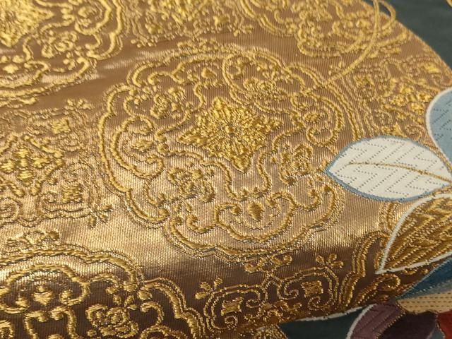 平和屋着物▽六通柄袋帯 唐織 錦秀 正倉院草葉文 金糸 正絹 逸品