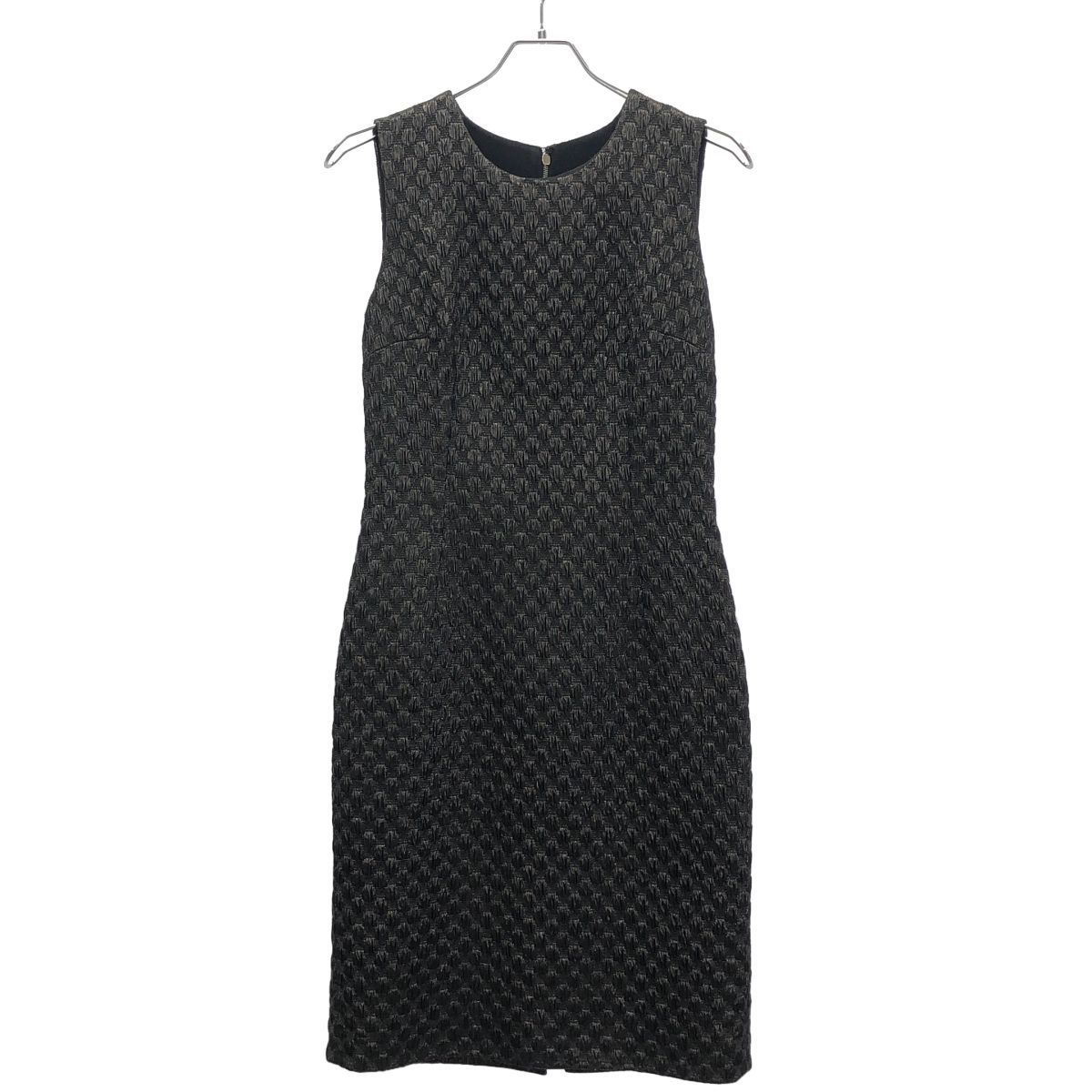 DOLCE-GABBANA ドルチェ＆ガッバーナ ジャガードエンボスノースリーブワンピース F6I01T FJMFT ブラック 40