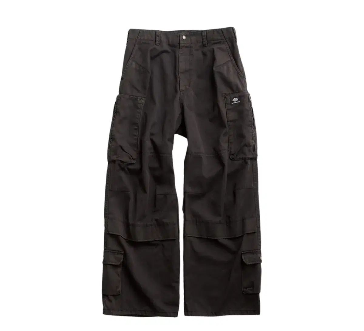 Hatchingroom x DICKIES ジップ カーゴ ワークパンツ ウォッシュド ブラック 4サイズ