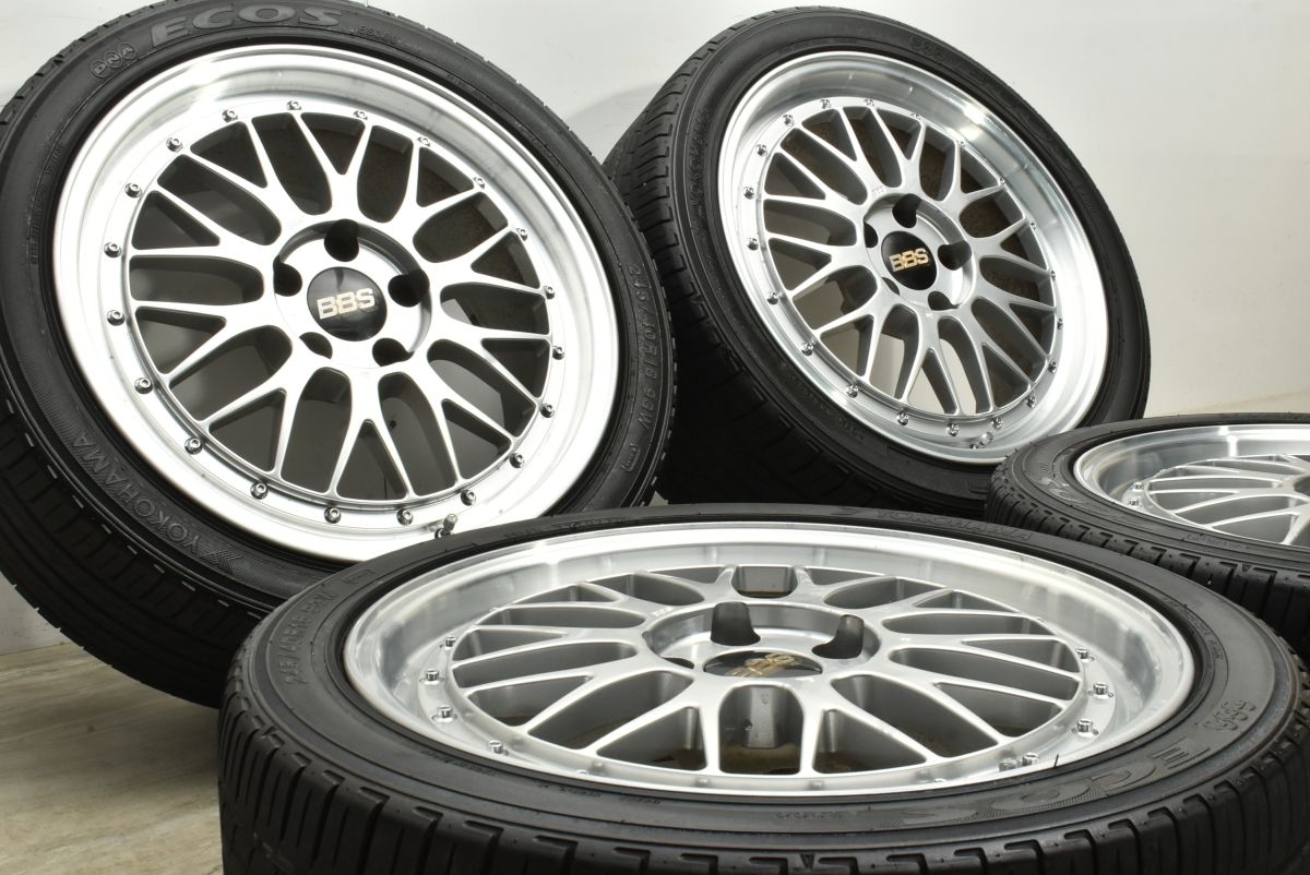 鍛造 BBS LM 18 in 8 J 35 PCD 114 3 ヨコハマ エコス ES 300 245 40 R クラウン GRヤリス GRカローラ WRX STI ランエボ カスタム用に