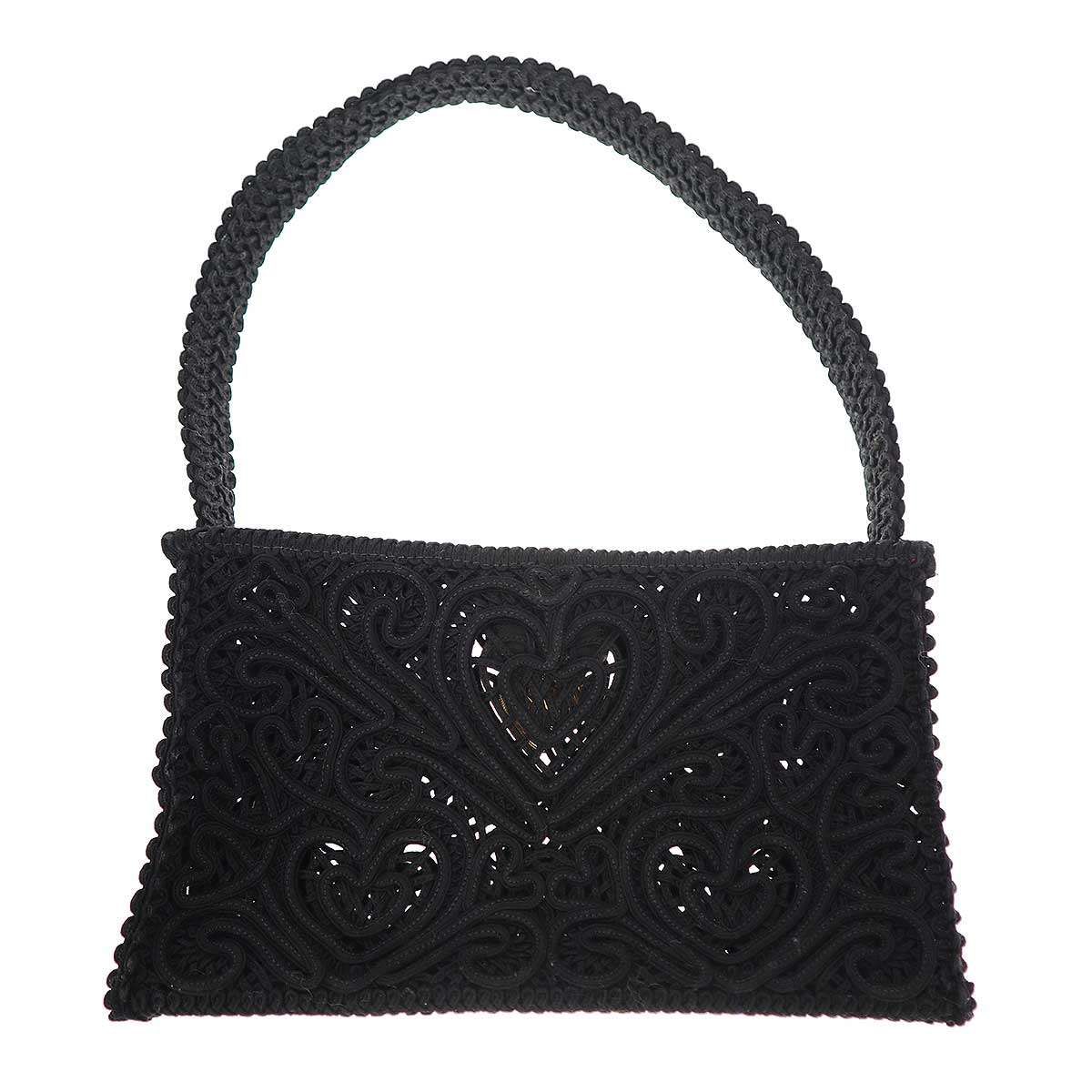 DOLCE-GABBANA ドルチェ&ガッバーナ コードレスエンブロイダリーショルダーバッグ ブラック