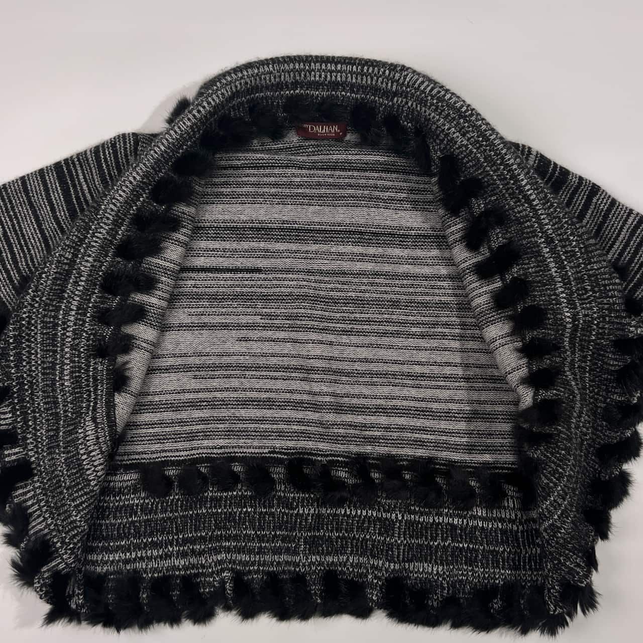 カシミヤ100% DANY DALHAN ダニーダルハン ボーダー デザイン ニット カーディガン 羽織 F/グレー系 レディース カシミヤ100% DANY DALHAN ダニーダルハン ボーダー デザイン ニット
