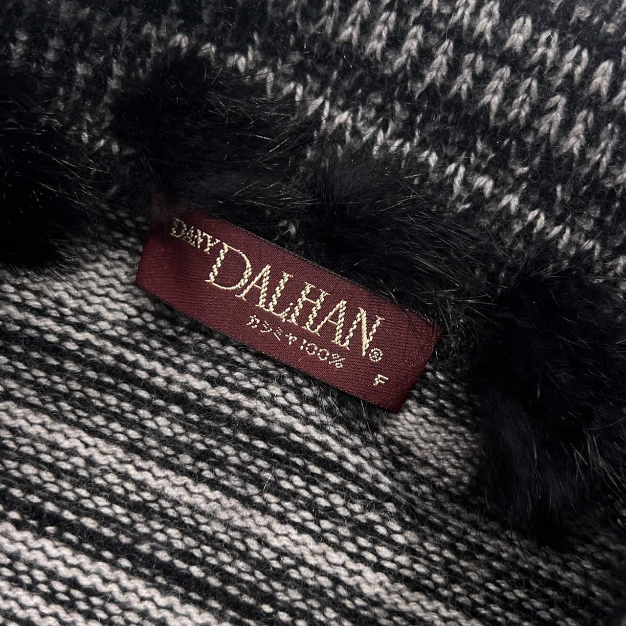 カシミヤ100% DANY DALHAN ダニーダルハン ボーダー デザイン ニット カーディガン 羽織 F/グレー系 レディース カシミヤ100% DANY DALHAN ダニーダルハン ボーダー デザイン ニット