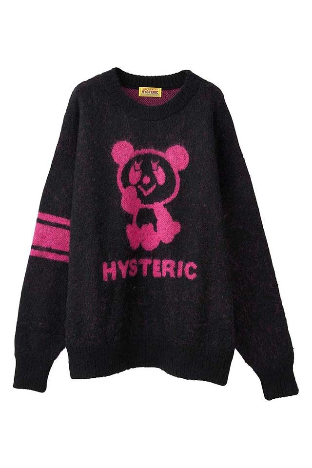 GLAMOUR ヒステリックグラマー HYSTERIC PANDAジャカード セーター BLACK レディース
