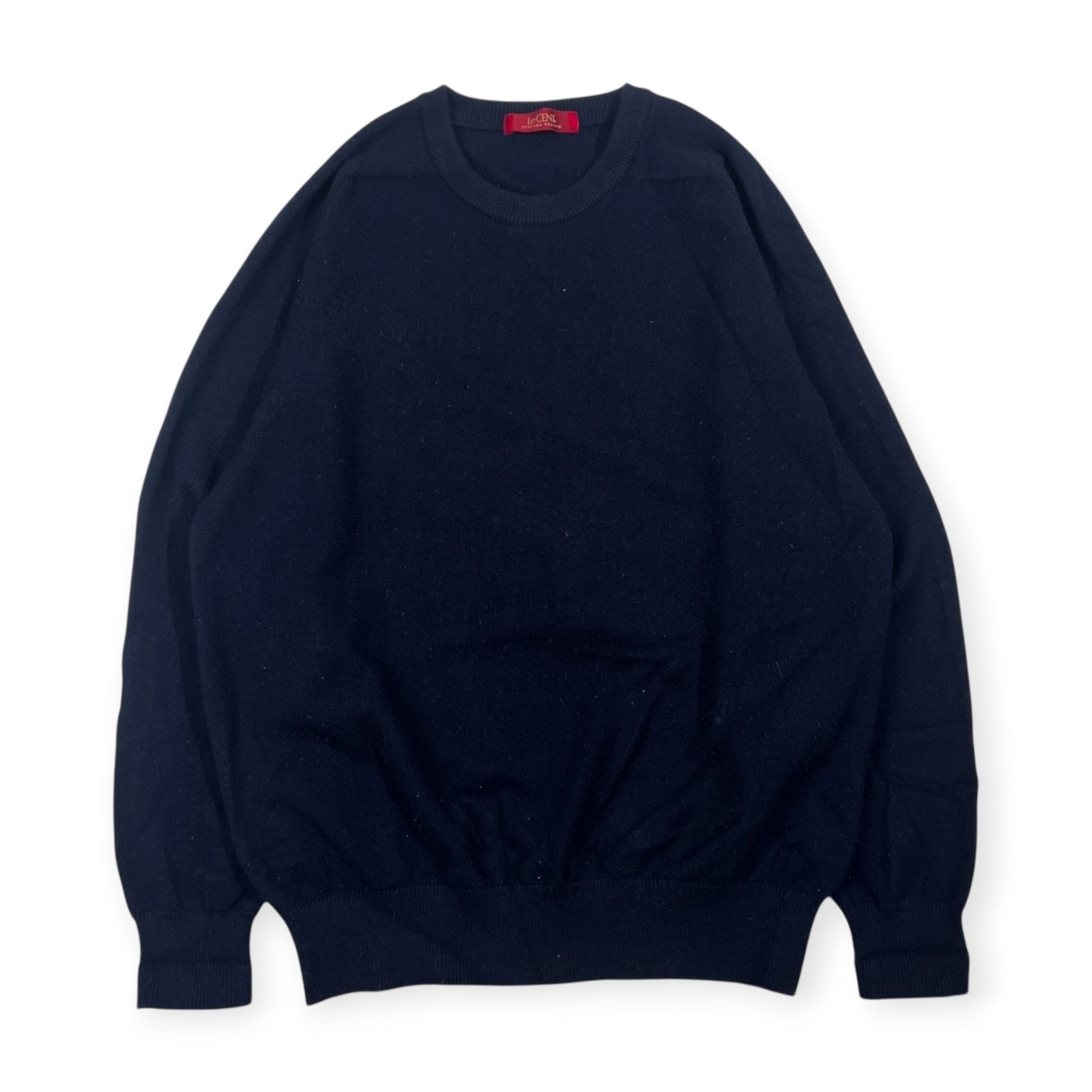 LeCENT レセント カシミヤ100% ケーブルニット セーター Lサイズ カシミヤ100% LeCENT レセント ニット セーター L/ネイビー メンズ