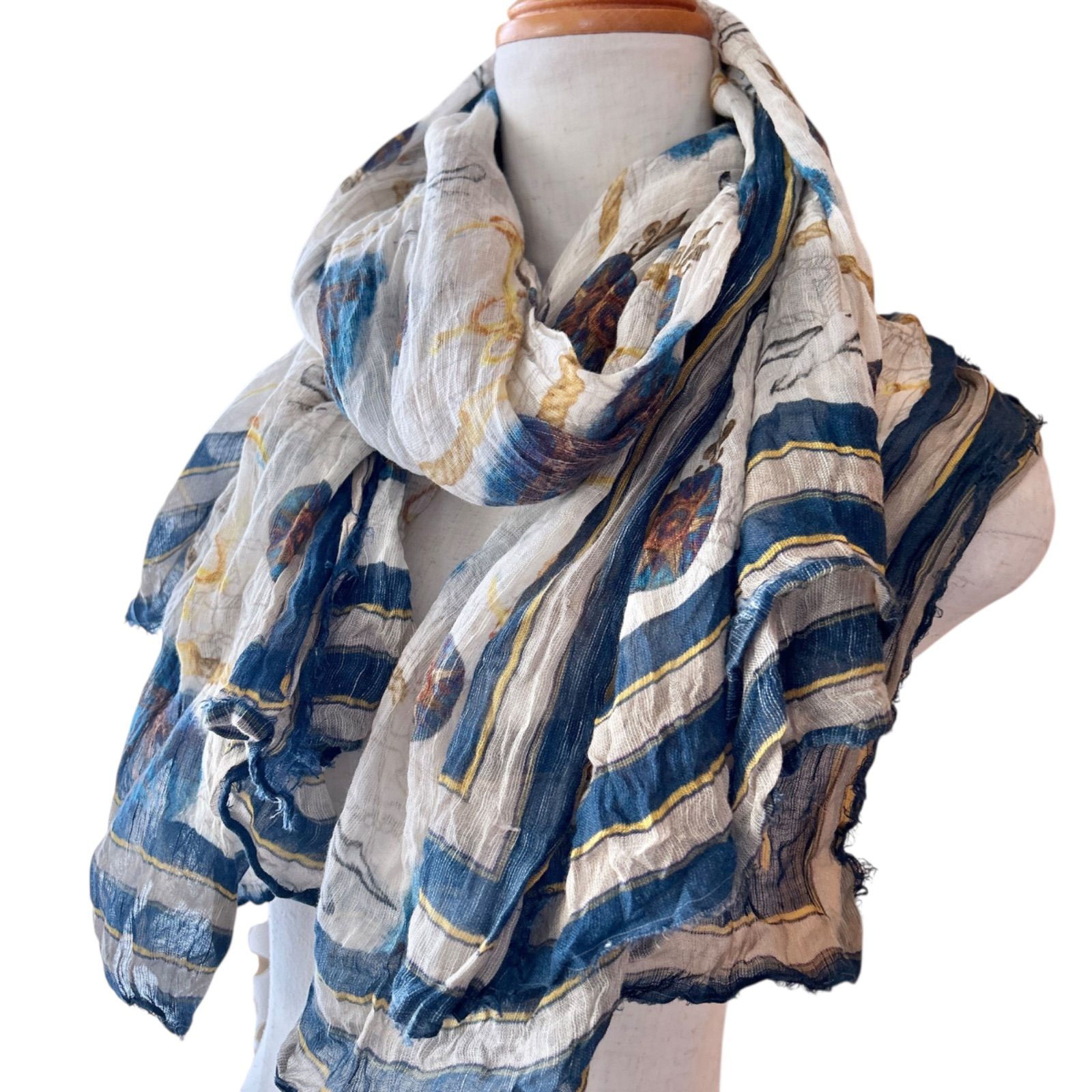 813 OTTOTREDICI ANNALISA GIUNTINI オットトレディッチ アンナリサ ジュインティーニ ストール 大判 ショール 錨 カモメ柄