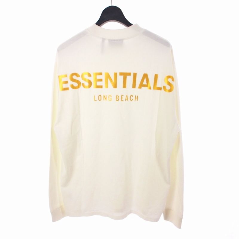 エッセンシャルズ essential s L S T-SHIRT LTD LONG BEACH バックロゴロゴ ロンT Tシャツ カットソー 長袖 M ホワイト 白