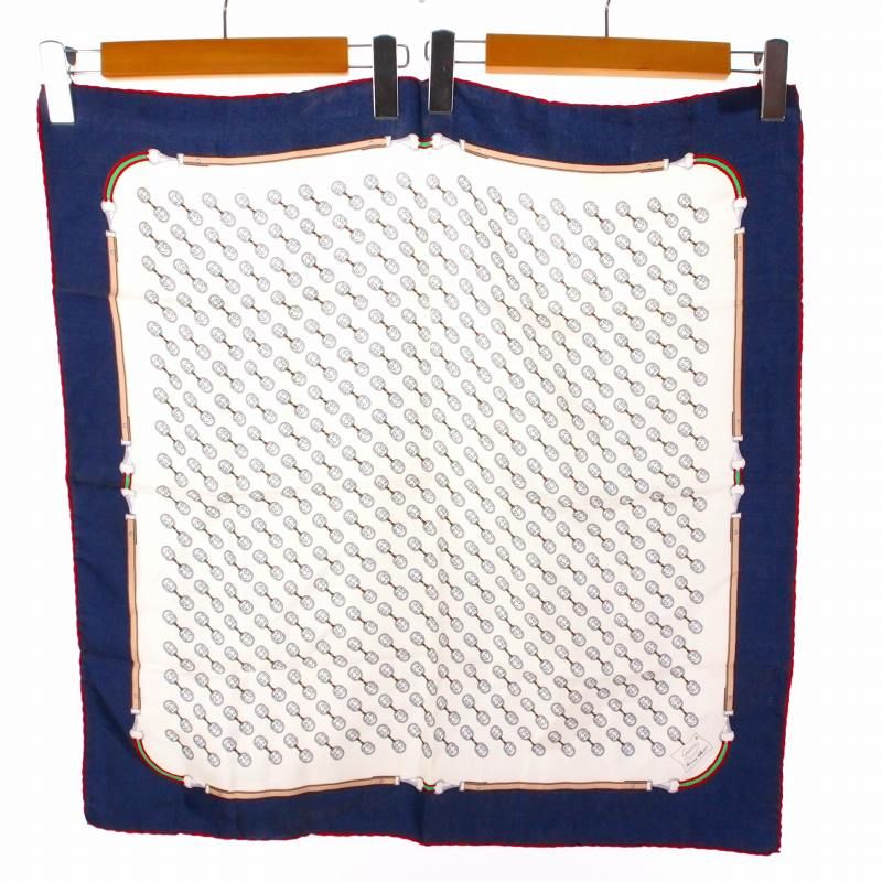 グッチ GUCCI オールドグッチ GG柄 シルクスカーフ マルチカラー