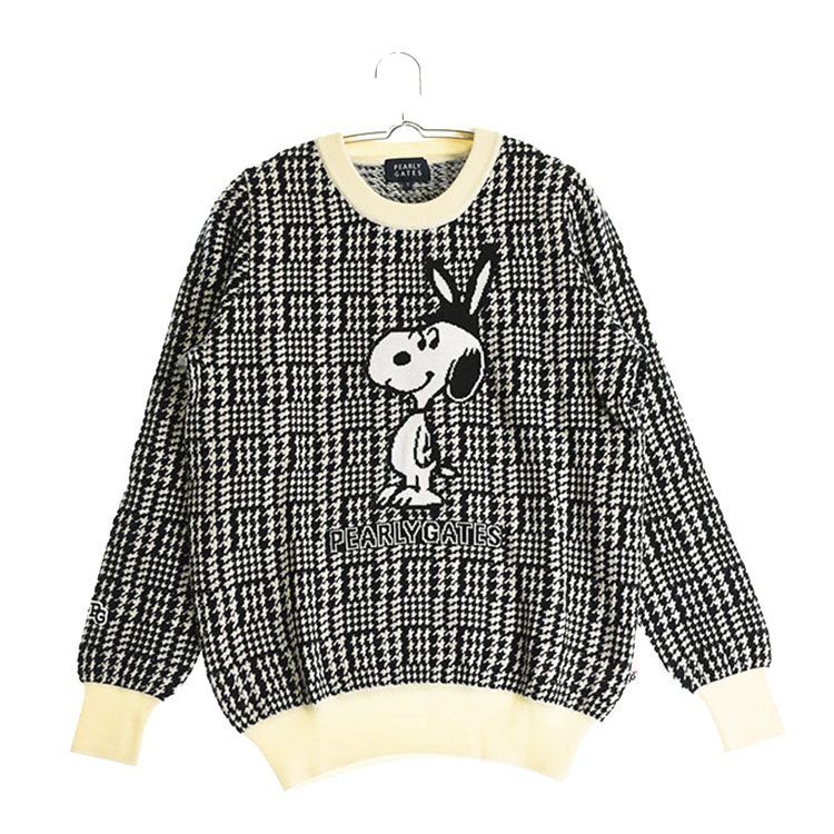 パーリーゲイツ｜レディース｜1 M相当 サイズ｜ SNOOPYニット｜秋冬｜ブラック系｜古着ゴルフウェア