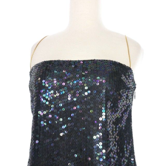  ディースクエアード ミニ キャミワンピース スパンコールドレス 38 ブラック 黒 正規 長袖 七分袖 ミニワンピース
