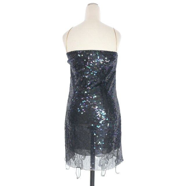 ディースクエアード ミニ キャミワンピース スパンコールドレス 38 ブラック 黒 正規