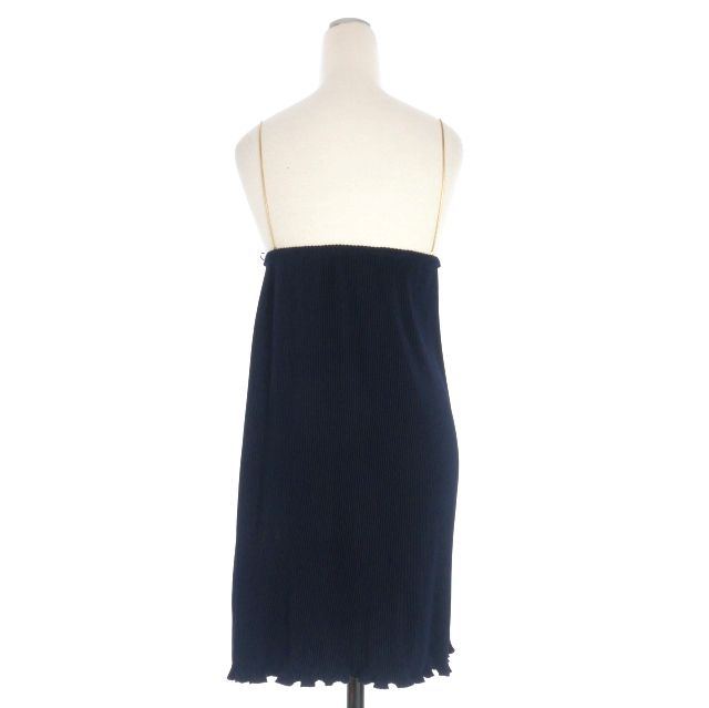 ディースクエアード キャミワンピース ミニ ラッフルドレス 38 ネイビー 紺 正規