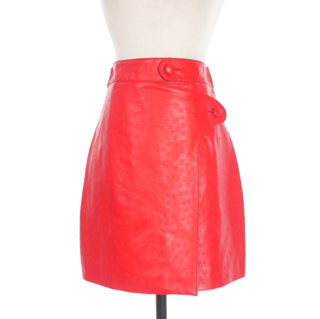 ディースクエアード DSQUARED2 23AW ミニ レザースカート38 レッド 赤 S75MA0891 正規