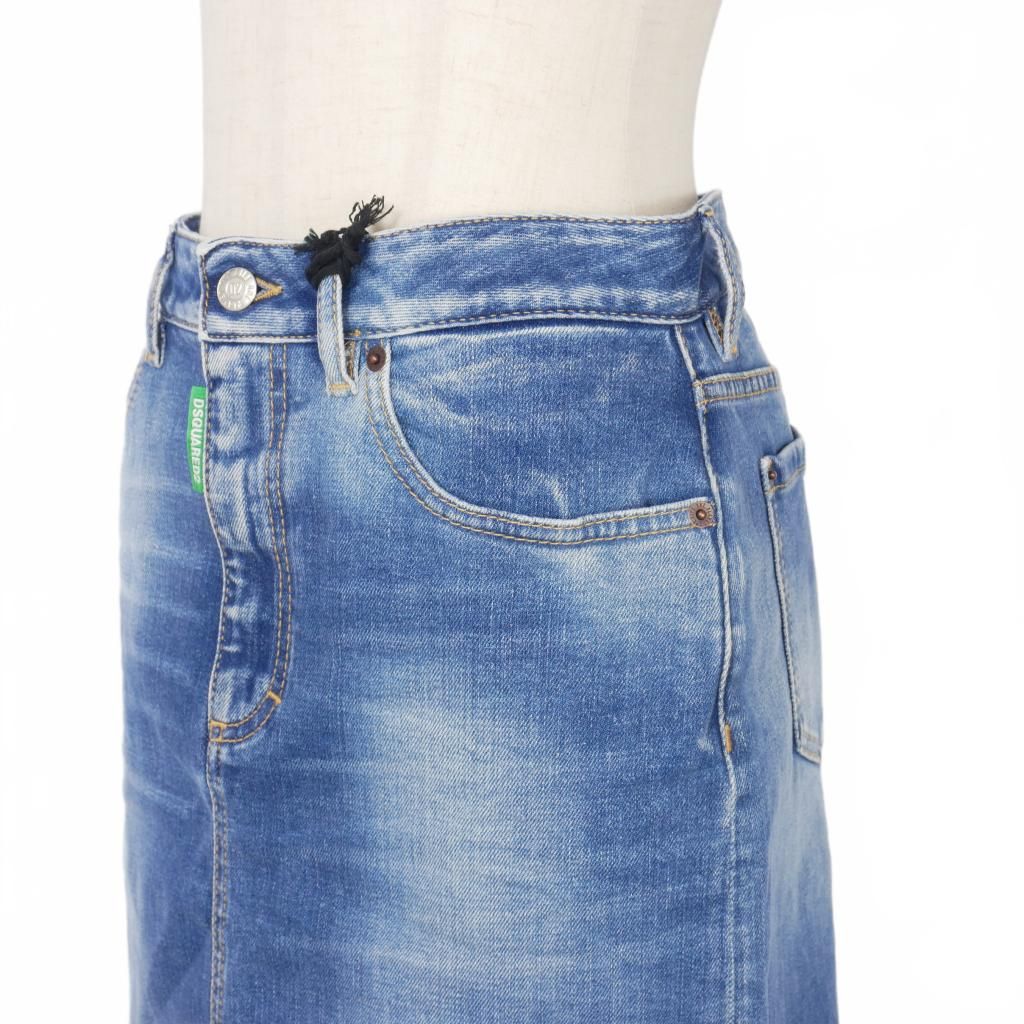 ディースクエアード DSQUARED2 22AW MID WAIST SKIRT デニムスカート 38 インディゴ S73MA0480 正規