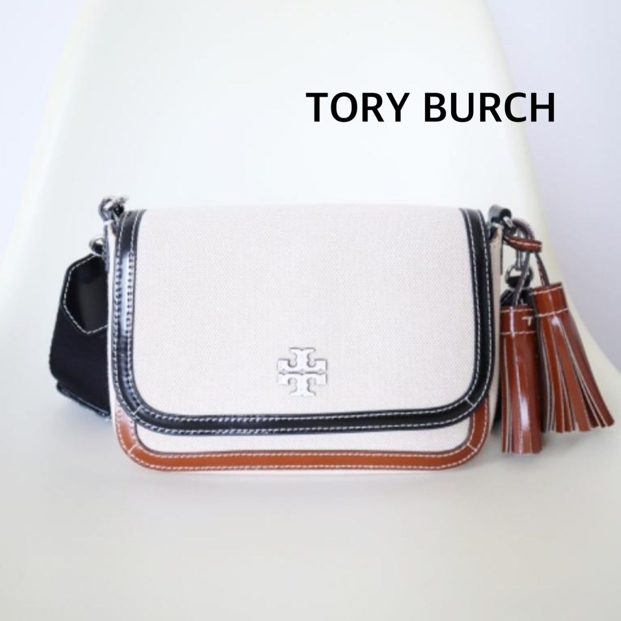 TORY BURCH トリーバーチ フラップキャンバスクロスボディ ショルダー 