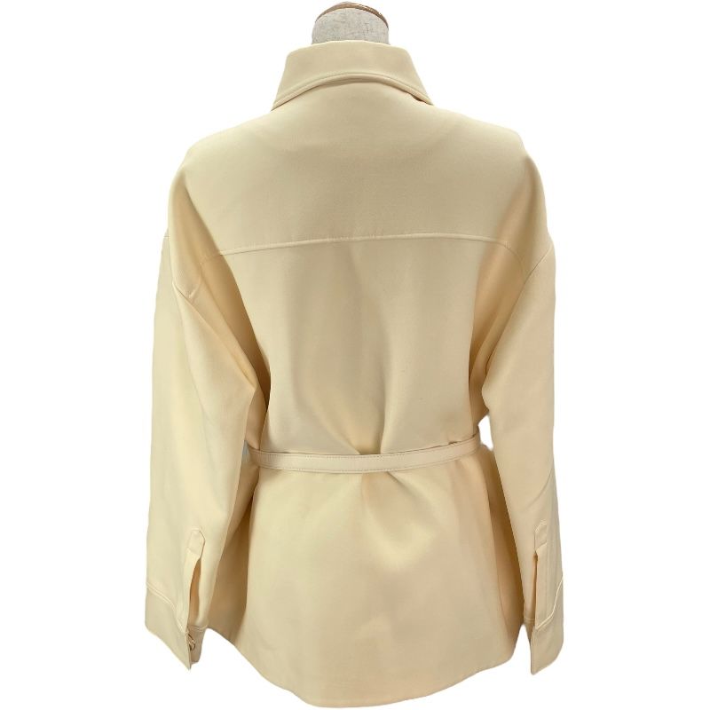 フェンディ FENDI ベルト付シャツジャケット FJ7262 アイボリー 羊毛 レディース その他アウター