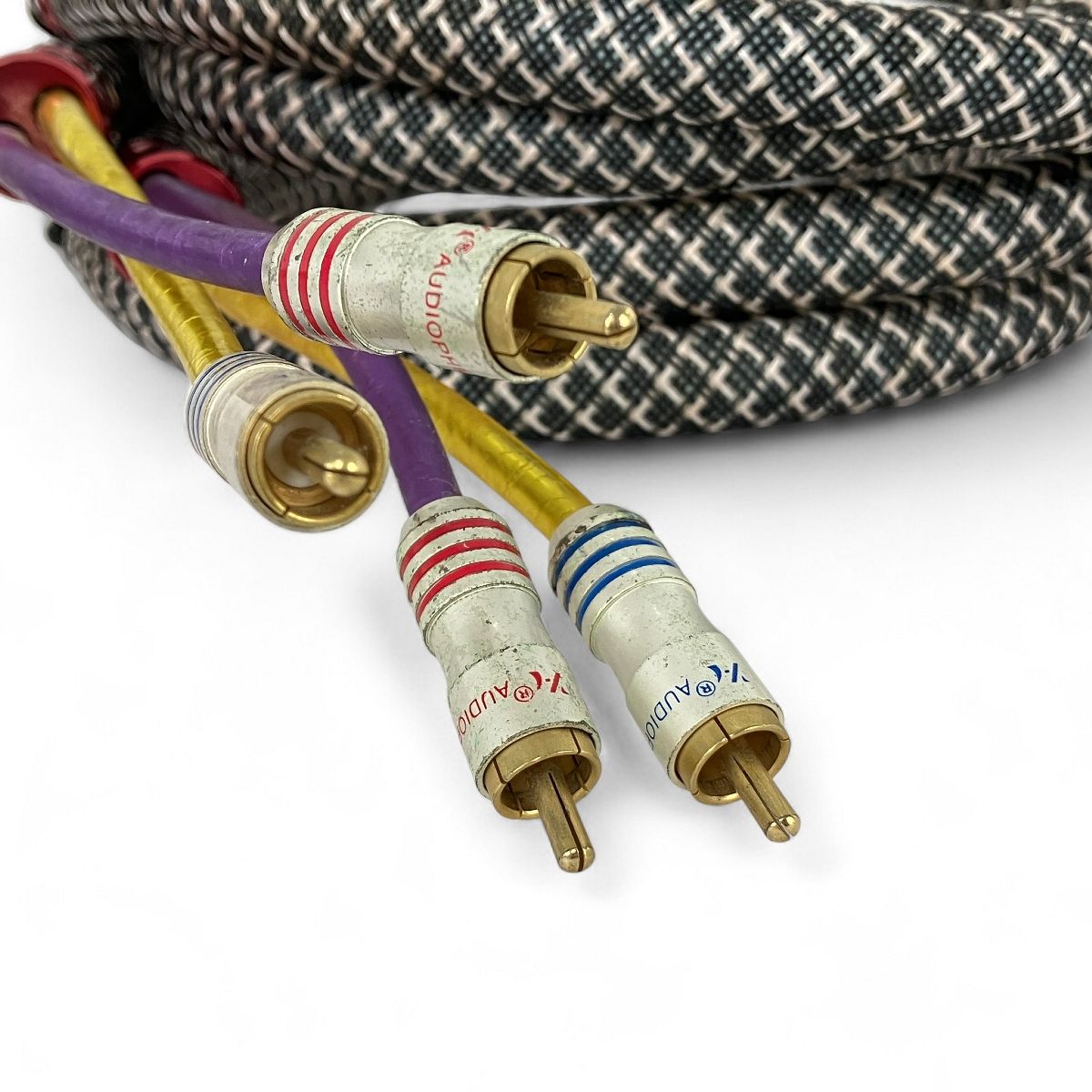 送料無料! AUDIOPHILE ケーブル径16mm 太 RCAケーブル 約1.4m ペア Y10479217