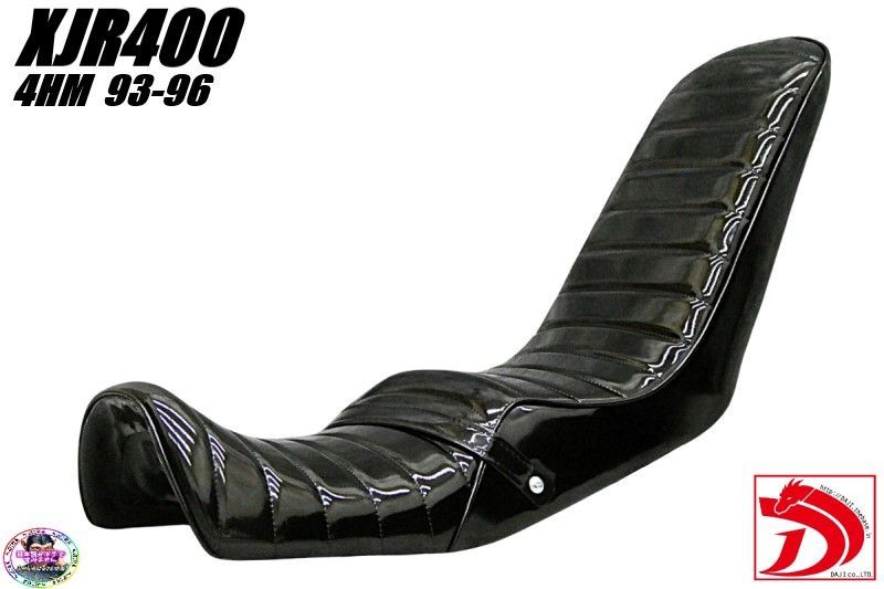 XJR400前期4HM 黒エナ40cm 三段シート/ブラック 補強入り エナメル