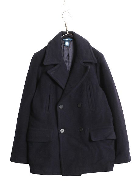 90s 00s ポロ ラルフローレン Pコート キッズ L メンズ S ミリタリー USN ヴィンテージ ネイビー タイプ 8ボタン 13スター