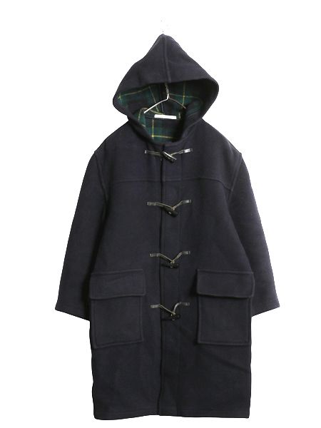 イギリス製 バーバリー ロンドン ダッフル コート レディース XS ハーフコート ロング メルトン ウール ブラックウォッチ チェックライナー