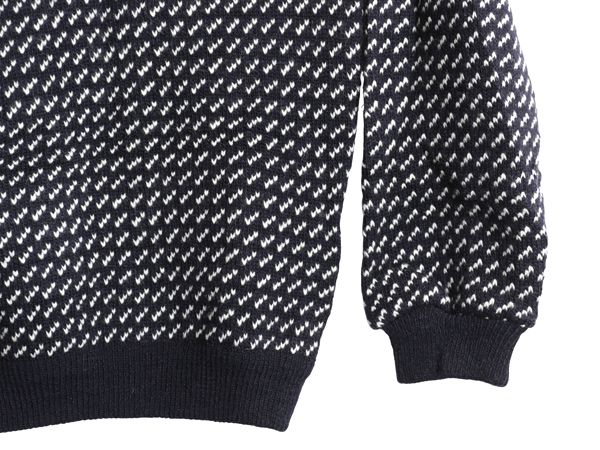 80s ノルウェー製 old エルエルビーン バーズアイニットセーター used L.L.Bean メンズ ニット Lサイズ バーズアイ 古着 80年代 エルエル