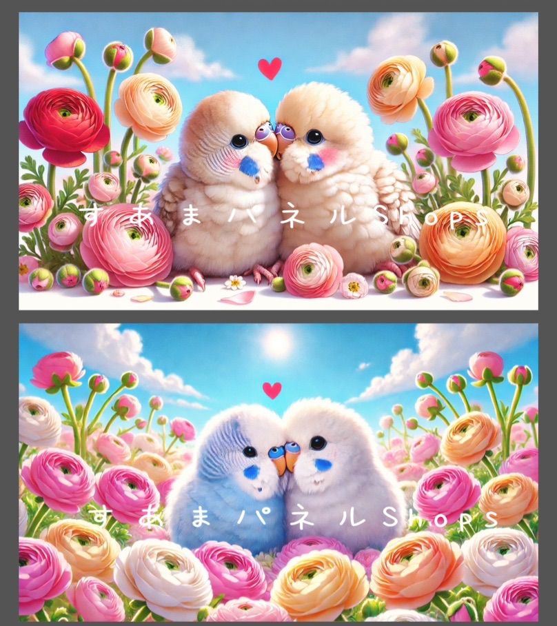 仲良しインコ 横