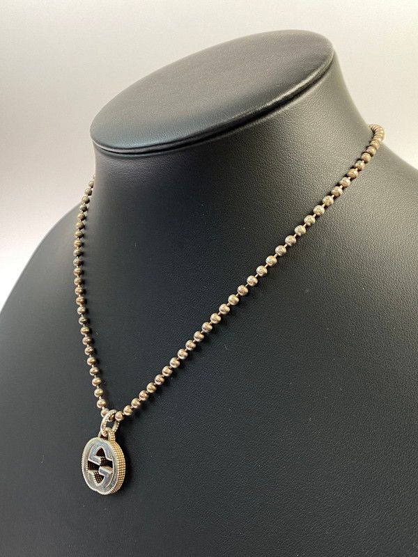 品 GUCCI グッチ インターロッキングG ボールチェーンネックレス ペンダント 182 251113 kk 05 min