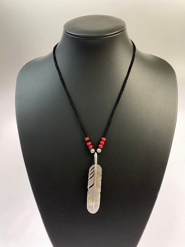 品 THE BINGO ザ ビンゴブラザーズ CUSTOM SILVER FEATHER カスタム シルバーフェザー ネックレス ネイティブジュエリー 192-251113-kk-07-min