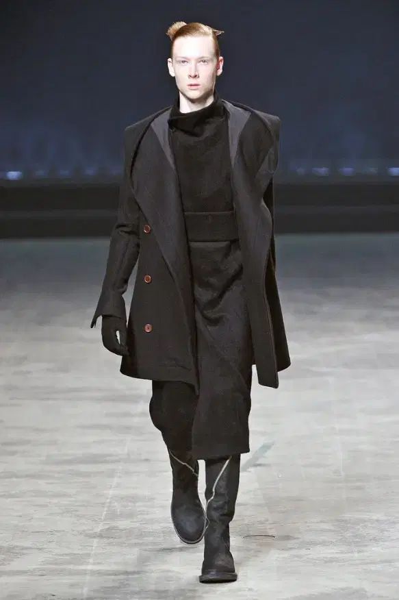 リックオウエンス フード ウール コート