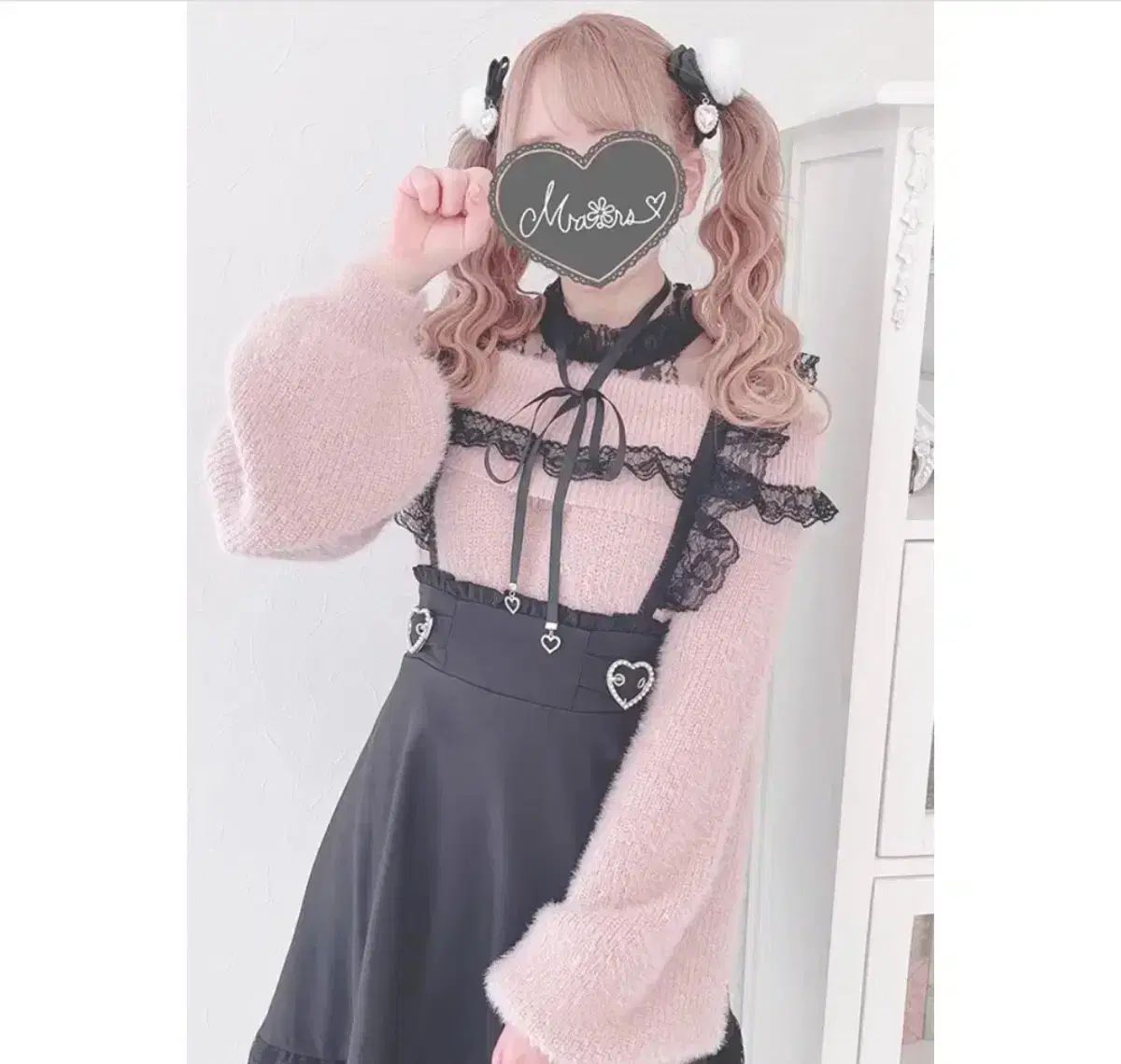 マズ オフショルダー シャギーニット アンゴラニット 地雷系 量産型 リズリサ ディアマイラブ