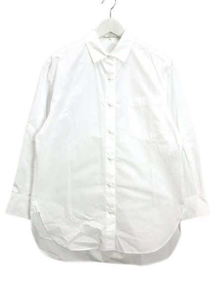 23区 オンワード樫山 洗える CANCLINI ポケット付き パールボタン シャツブラウス 36 ホワイト 白 トップス 長袖