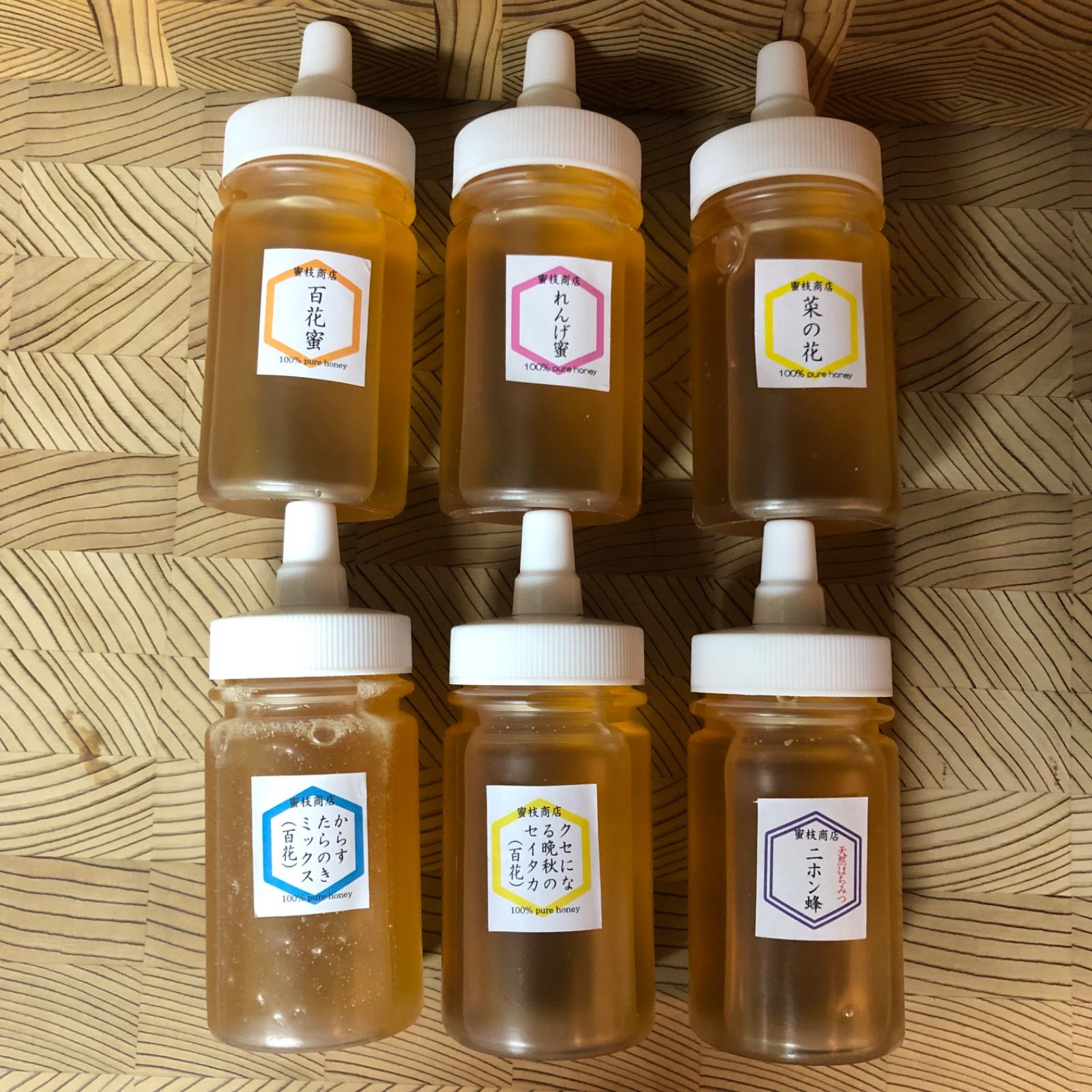 非加熱・生はちみつ】日本蜜蜂入り5種お試しセット 100g×5本 - メルカリ