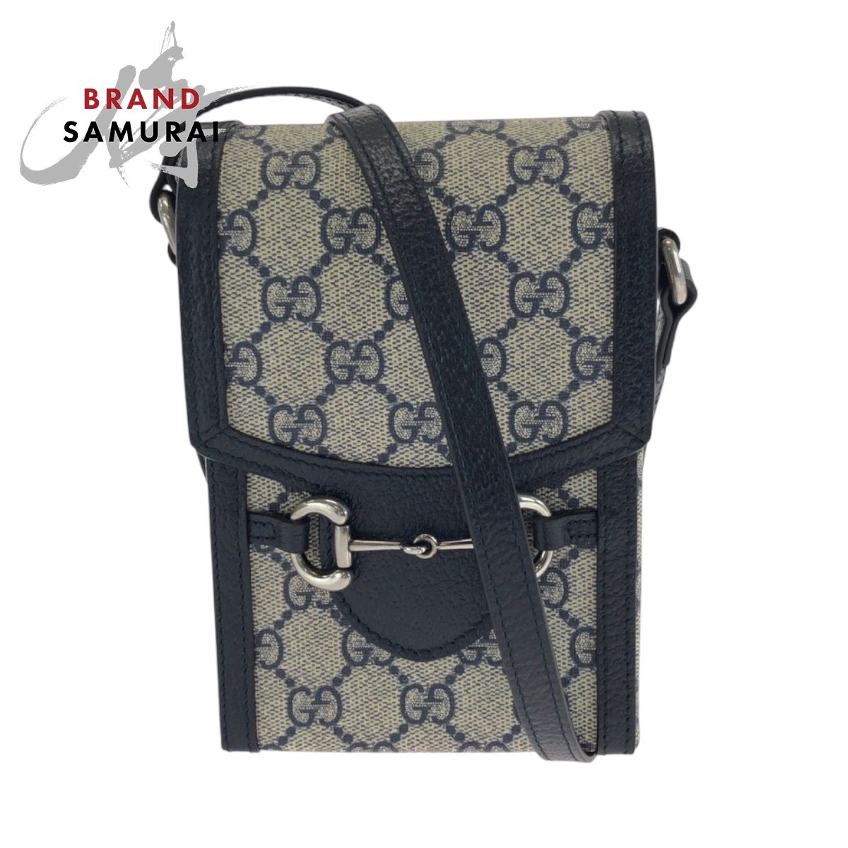 超美品 GUCCI グッチ 1955 ホースビット グレー ネイビー 625615 