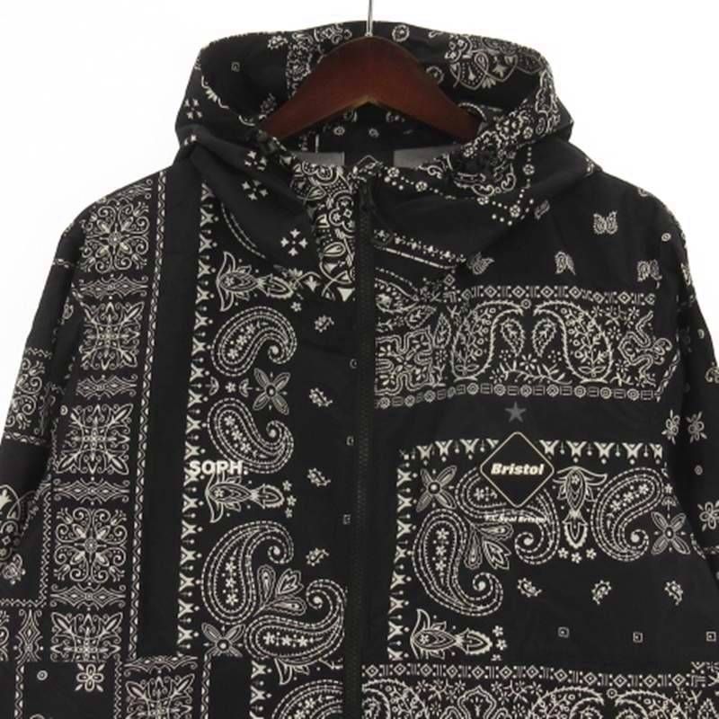 エフシー ルブリストル F.C.Real Bristol FCRB NYLON HOODED BLOUSON ナイロン ジャケット フーディ ペイズリー柄 総柄 FCRB-210041 ブラック M