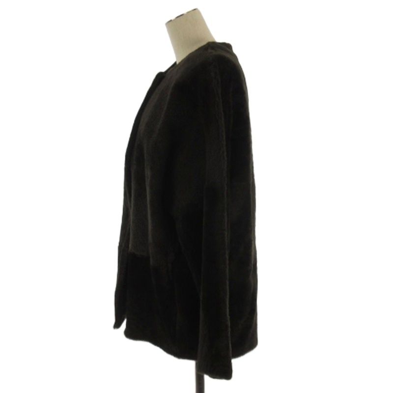 ウィムガゼット Whim Gazette ムートン コート ジャケット ラムレザー ダークブラウン系 F