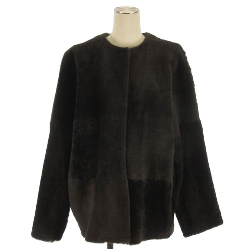 ウィムガゼット Whim Gazette ムートン コート ジャケット ラムレザー ダークブラウン系 F