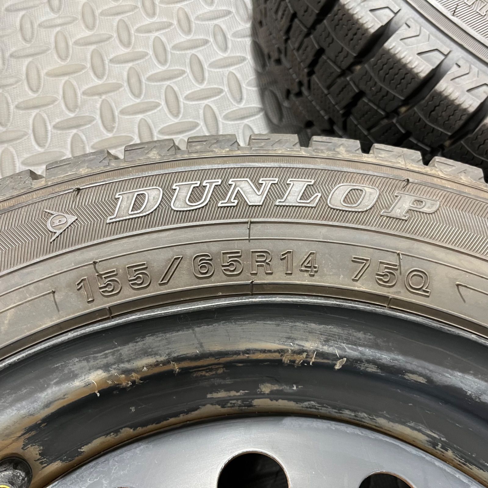  22年製 155 65 R 14 ダンロップ ウインターマックス WM 02 スズキ アルト ワゴンR スペーシア スタッドレスタイヤ 1190 Y 14インチ タイヤ ホイールセット