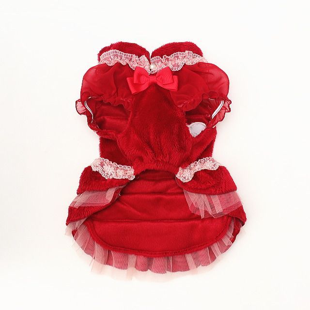 1169冬いちごデコレーションワンピース レッド