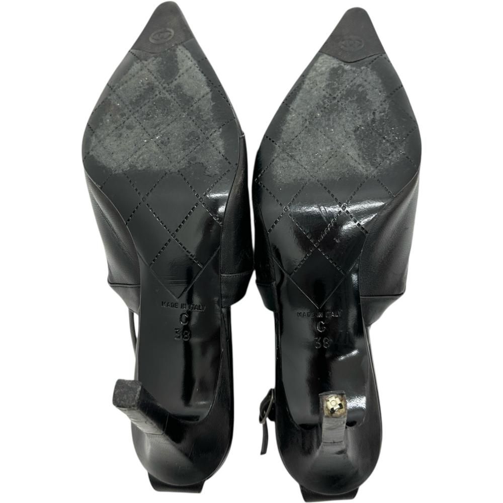 CHANEL/シャネル】カメリア サンダル レザー ブラックレザー