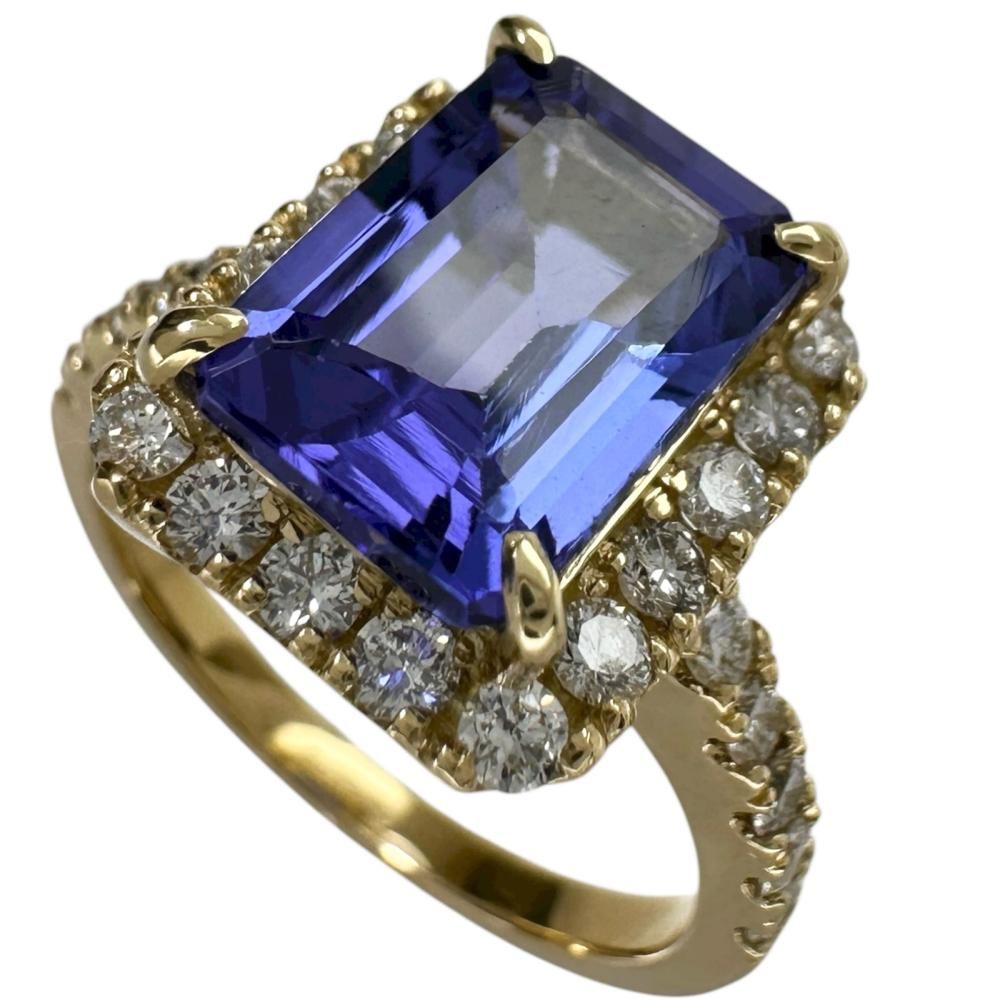 12号 タンザナイト 3.17ct ダイヤモンド 0.65ct リング 指輪 K18ゴールド 18金 4.8g レディース 真子質店 NN