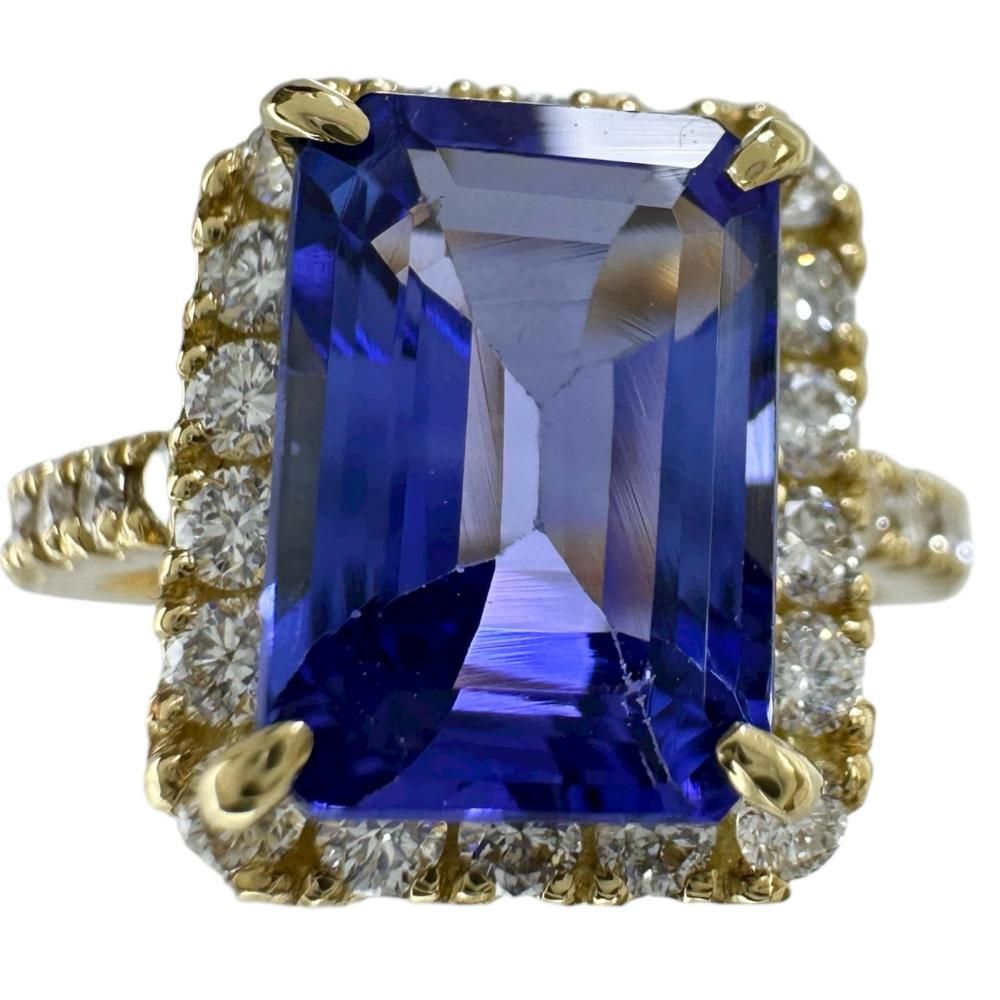 12号 タンザナイト 3.17 ct ダイヤモンド 0.65 リング 指輪 K 18ゴールド 18金 4.8 g レディース NN