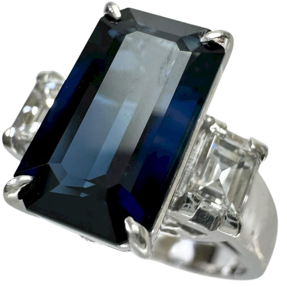 12号 サファイア 3.79ct ダイヤモンド 0.54ct リング 指輪 Pt900プラチナ 8.1g レディース 真子質店 NN