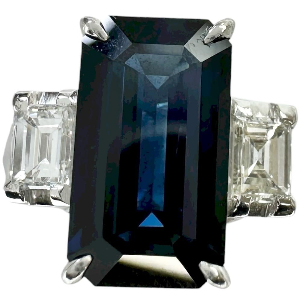 12号 サファイア 3.79 ct ダイヤモンド 0.54 リング 指輪 Pt 900プラチナ 8.1 g レディース NN