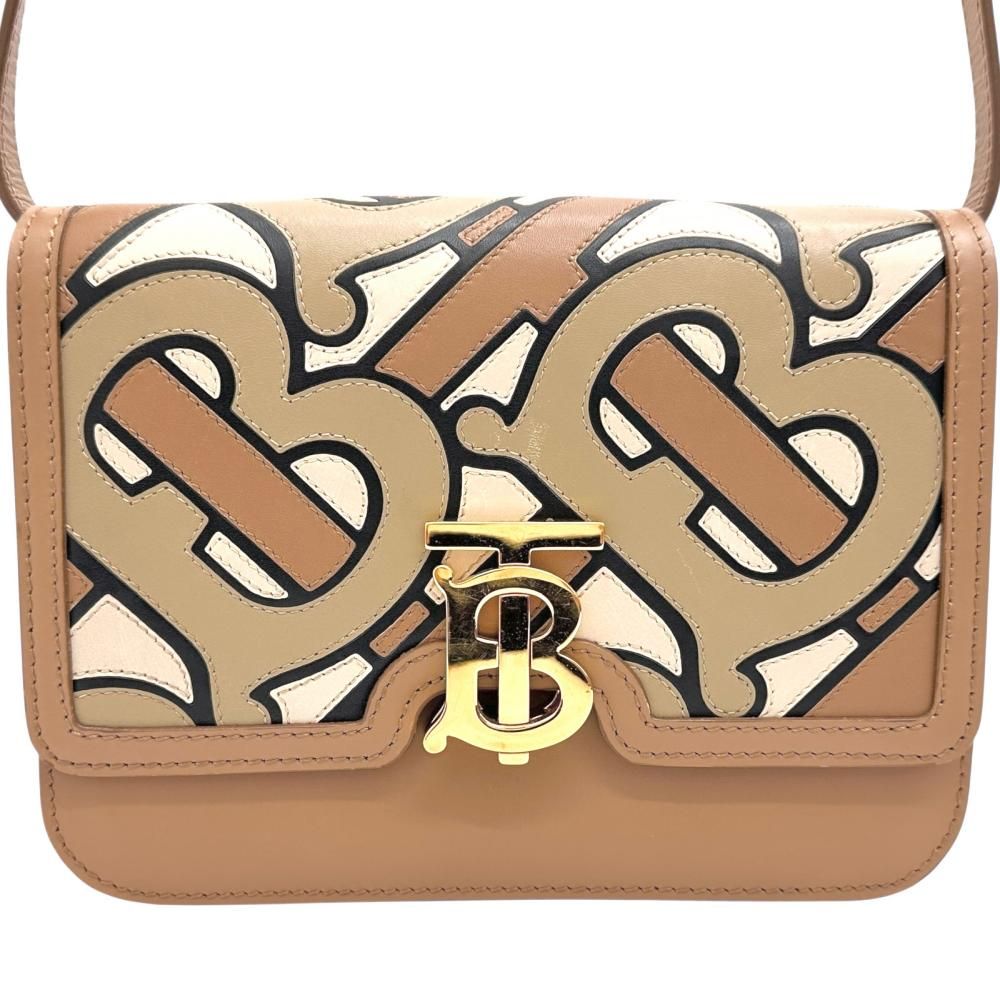 BURBERRY/バーバリー】TBロゴ ショルダーバッグ レザー ブラウン