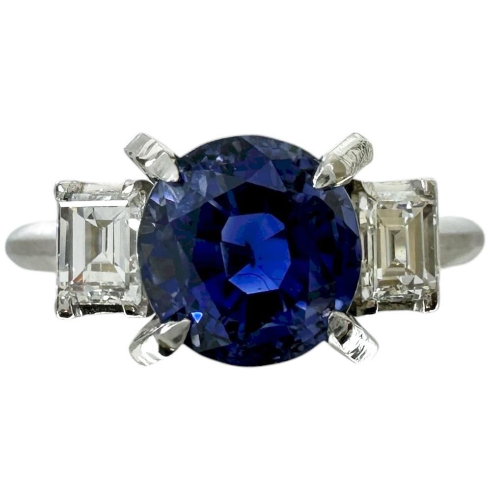 11.5号 非加熱サファイア 2.036 ct ダイヤモンド 0.36 リング 指輪 Pt 900プラチナ PM 900 4.2 g レディース NN