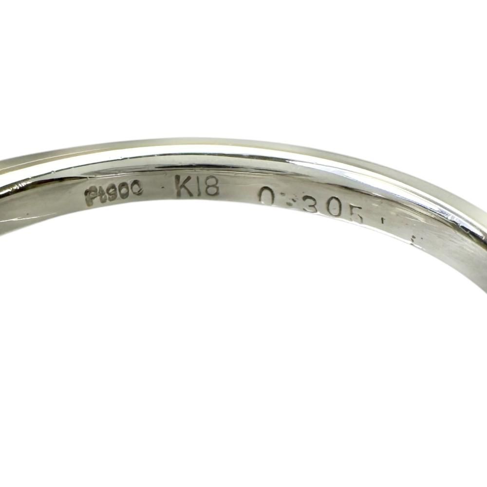  13号 中央ダイヤモンド 0.305 ct 取り巻きダイヤモンド 0.41 リング 指輪 Pt 900プラチナ K 18 PGピンクゴールド 18金 6.4 g レディース NN リング 指輪 アクセサリー