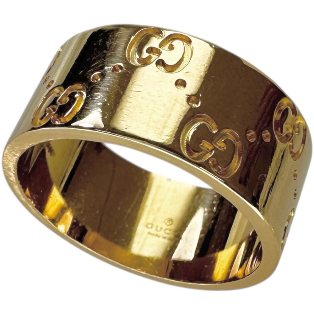 17号 GUCCI グッチ アイコンワイドリング リング 指輪 K18ゴールド 18金 10.3g レディース 真子質店 BL