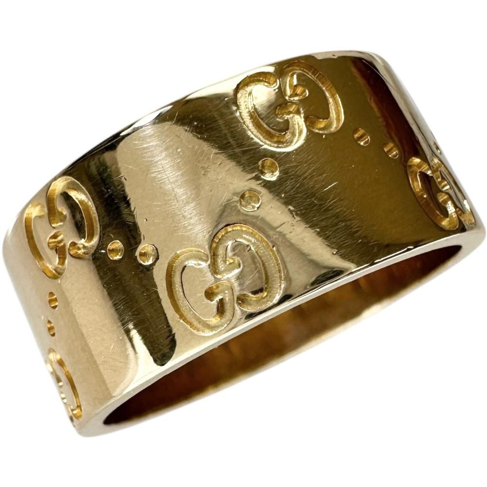 17号 GUCCI グッチ アイコンワイドリング リング 指輪 K 18ゴールド 18金 10.3 g レディース BL