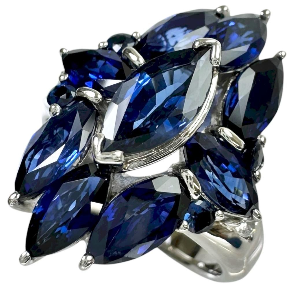 16.5号 サファイア 6.07ct ダイヤモンド 0.05ct リング 指輪 Pt900プラチナ 11.8g レディース 真子質店 NN